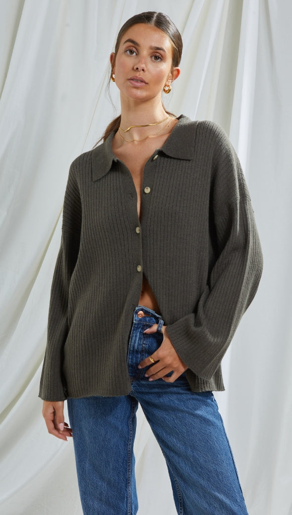 DOMINIKA CARDIGAN - CARBON