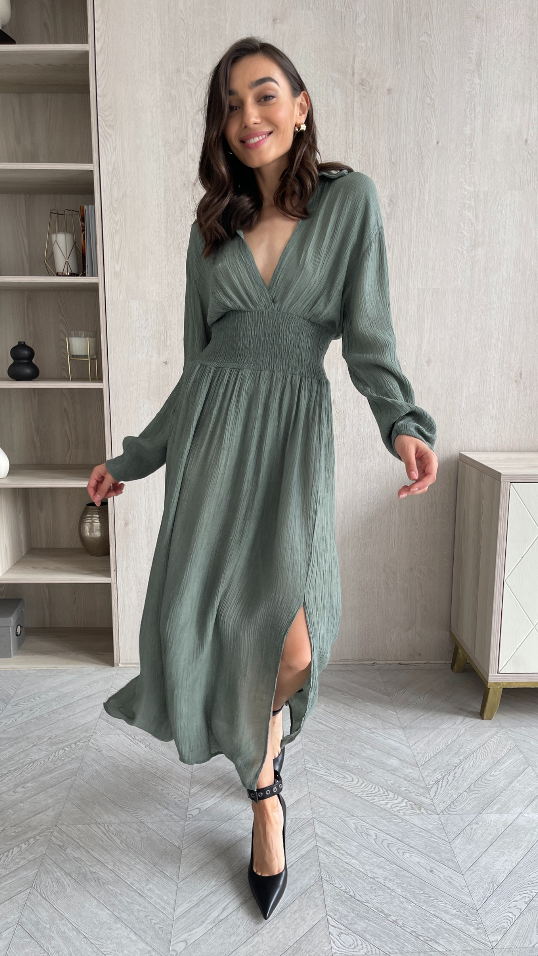 Thea Dress - Khaki
