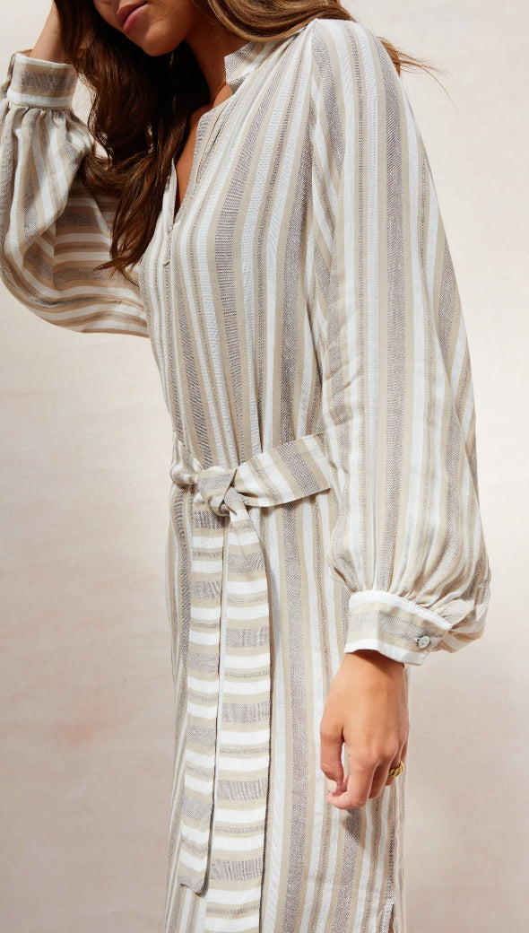 Ines Kaftan - Taupe Stripe