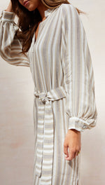 INES KAFTAN - TAUPE STRIPE