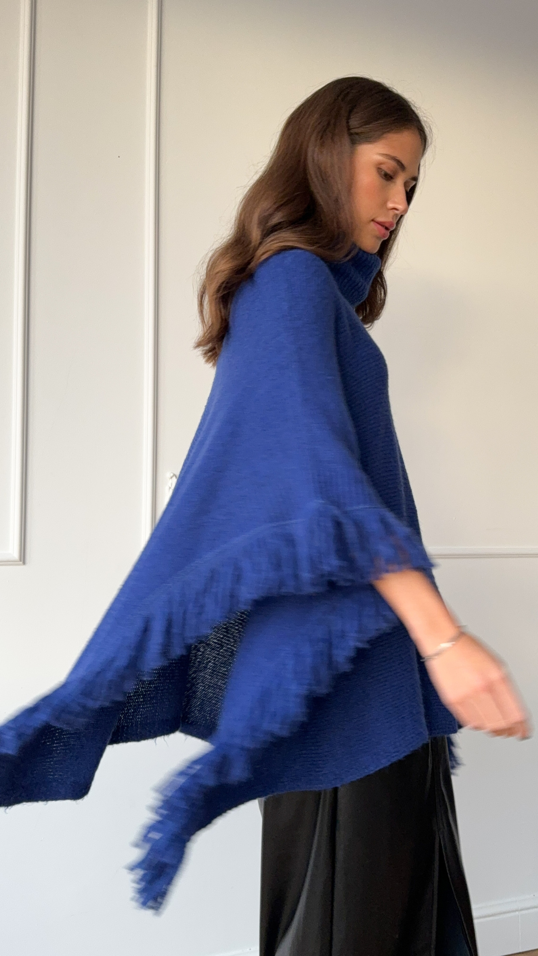 Pearl Poncho - Royal Blue