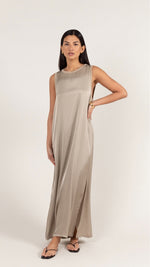 OONA SATIN DRESS - DOVE GREY