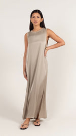 OONA SATIN DRESS - DOVE GREY