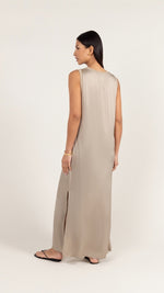 OONA SATIN DRESS - DOVE GREY