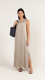 OONA SATIN DRESS - DOVE GREY