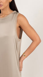 OONA SATIN DRESS - DOVE GREY