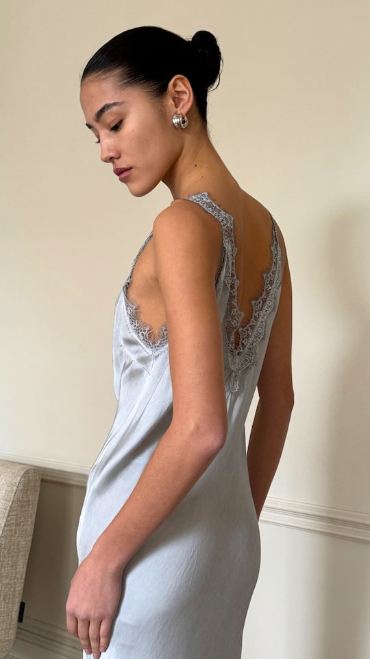 SOLANGE SLIP DRESS - PEARL