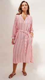 INES KAFTAN - CORAL STRIPE