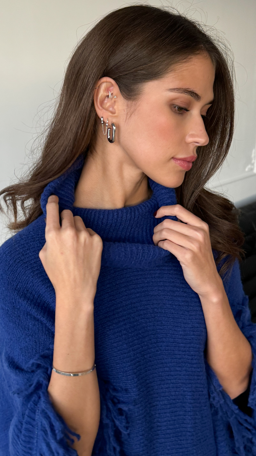 Pearl Poncho - Royal Blue