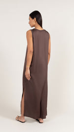 OONA SATIN DRESS - DARK ESPRESSO