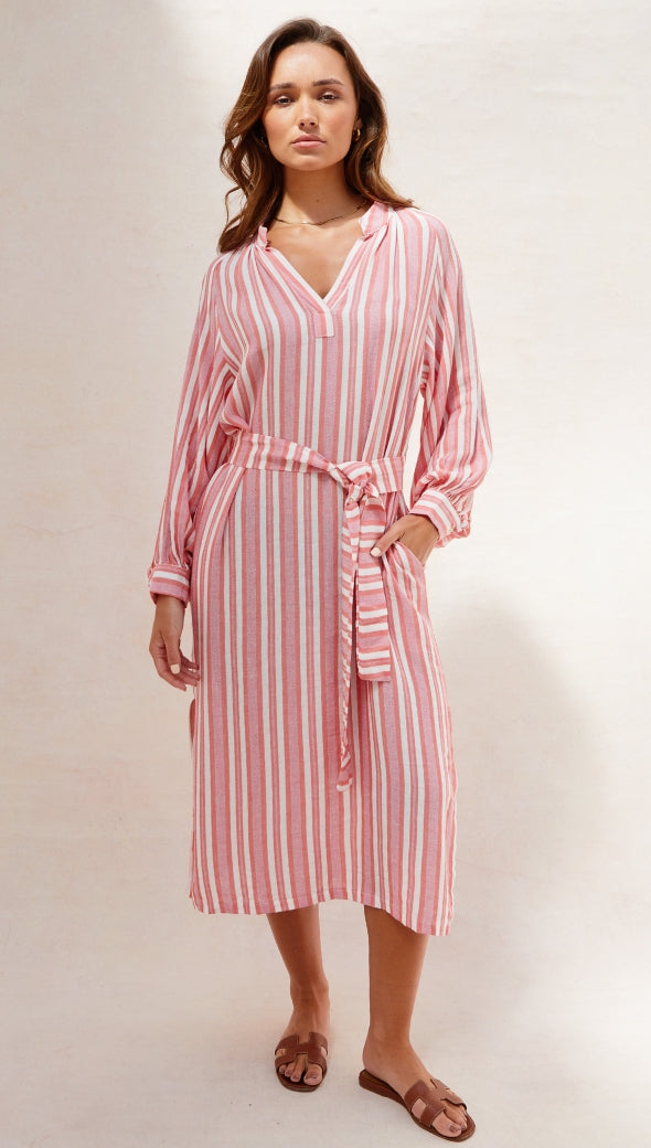 INES KAFTAN - CORAL STRIPE