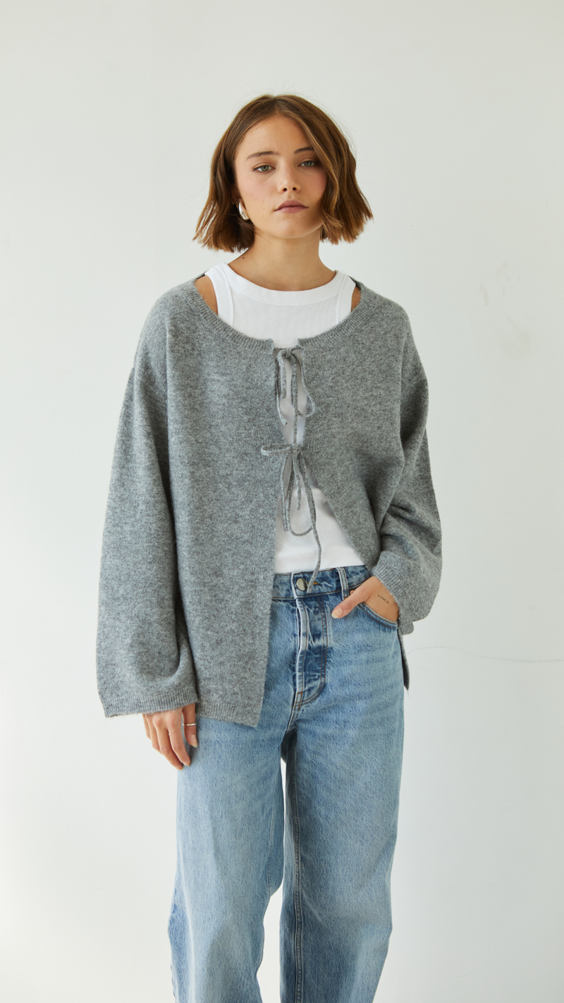 ERIN REVERSIBLE SWEATER - GREY