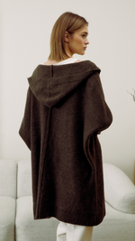 ROXY HOOD CARDIGAN - DARK ESPRESSO