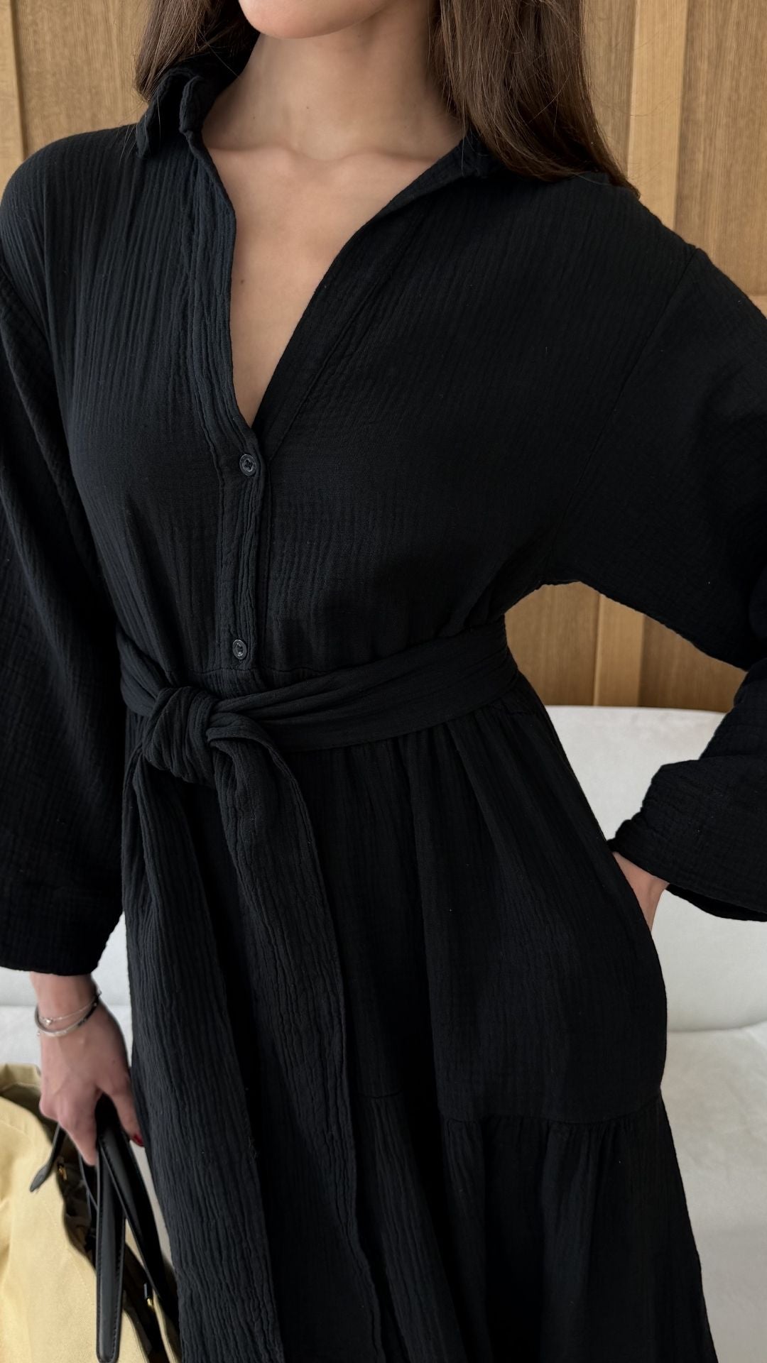 Marika Shirt Dress - Black