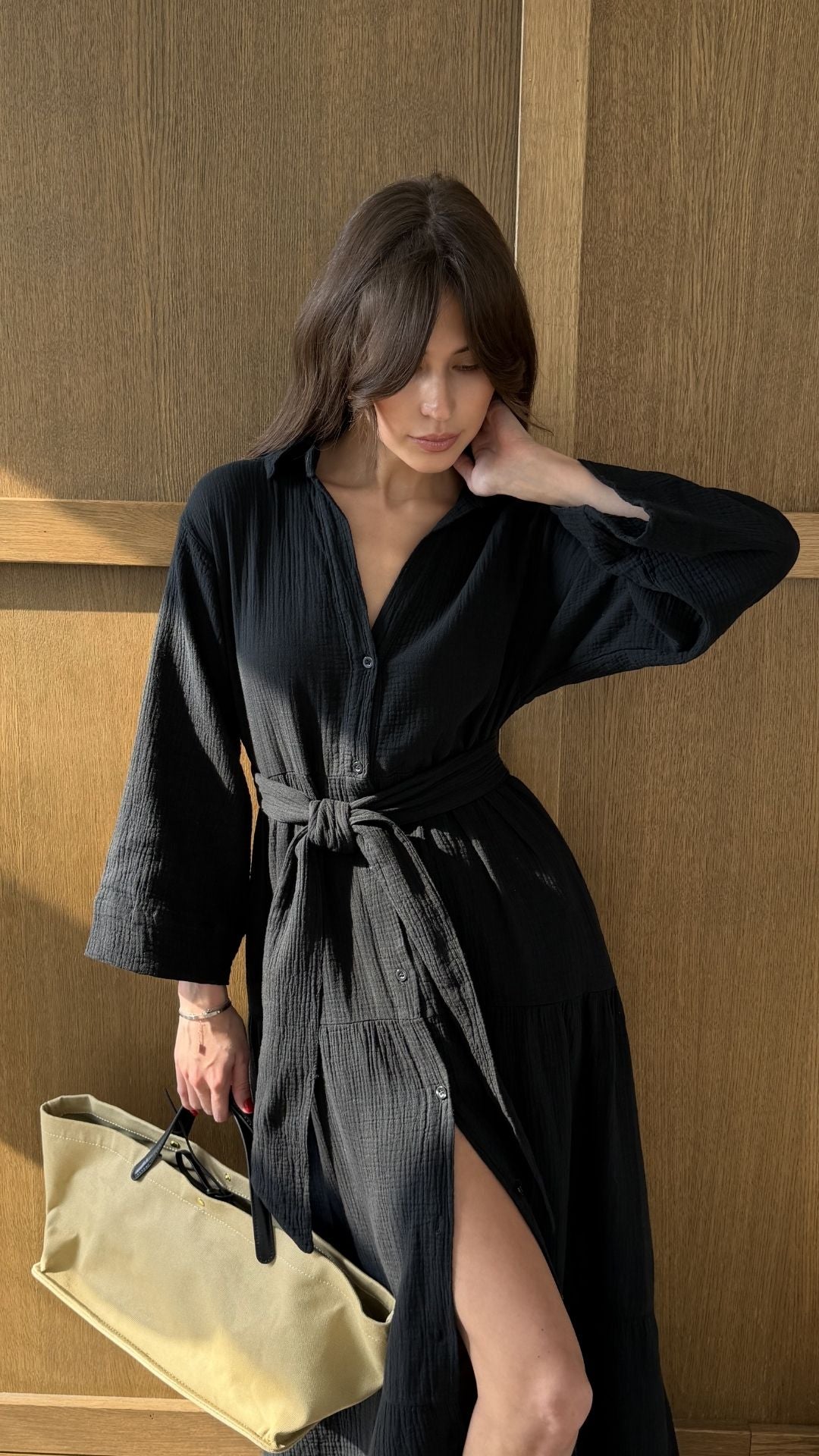 Marika Shirt Dress - Black