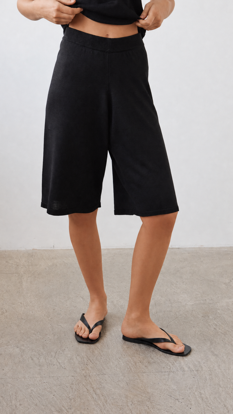 Faye Knit Bermuda - Black