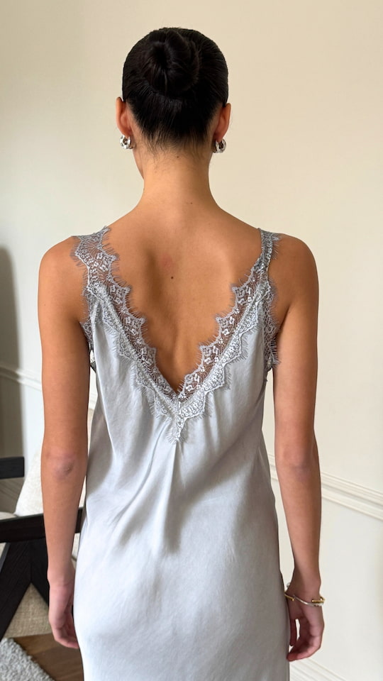 SOLANGE SLIP DRESS - PEARL