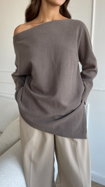 ALEXA ASYMETRIC JUMPER - SMOKE
