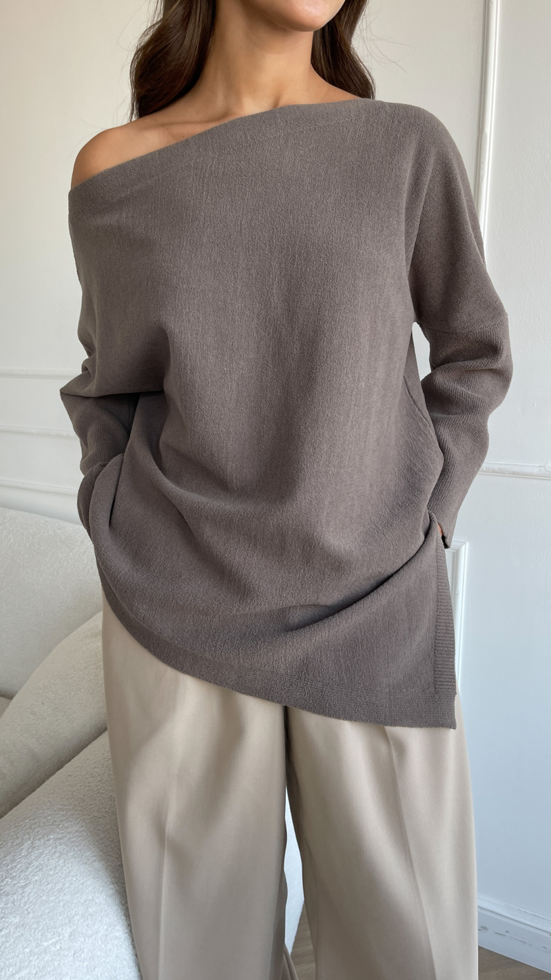 ALEXA ASYMETRIC JUMPER - SMOKE