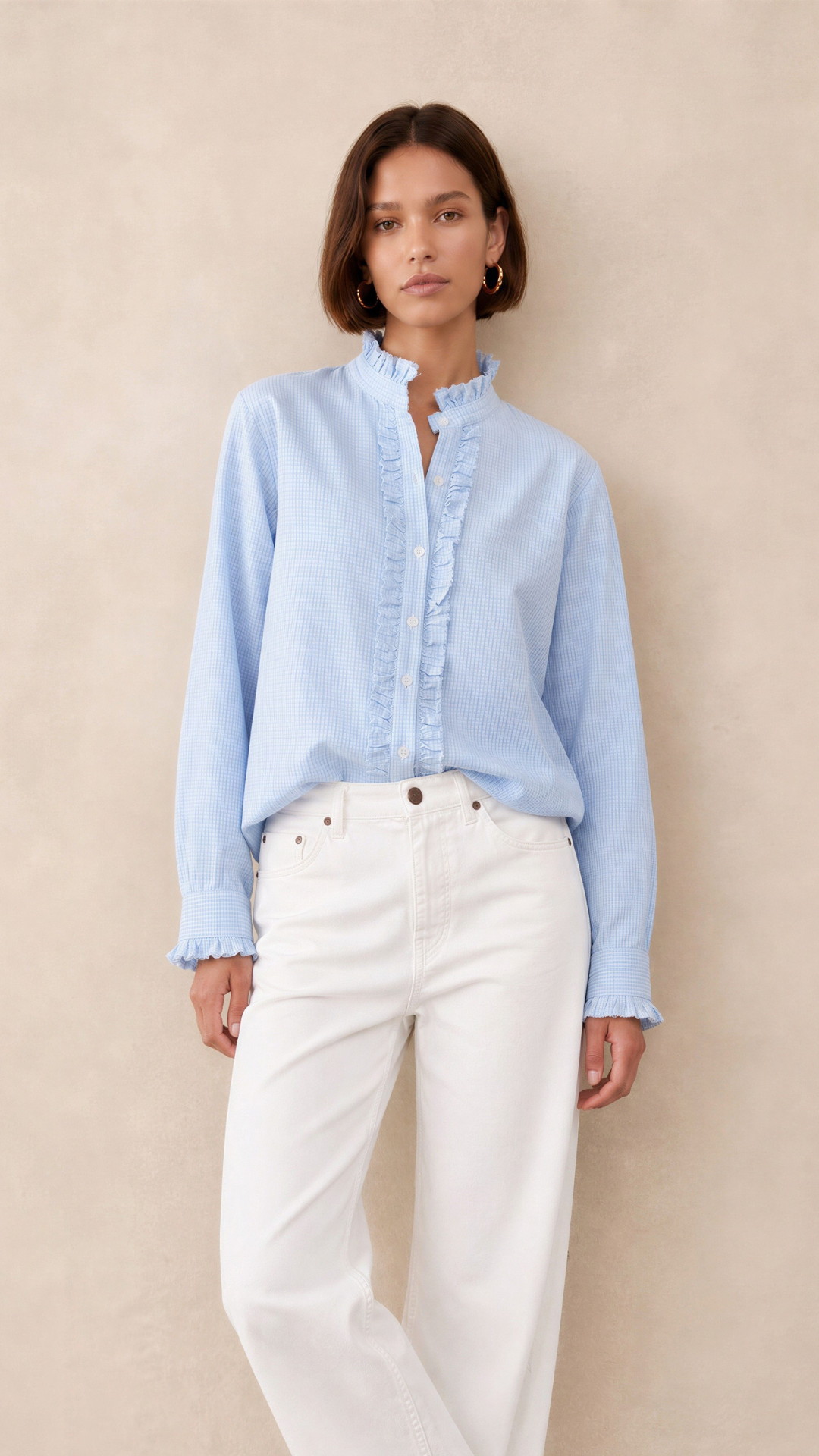 Daria Shirt - Soft Blue Check