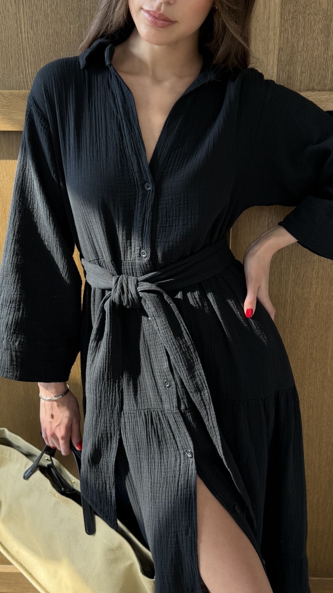 Marika Shirt Dress - Black