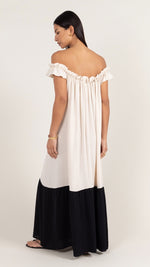 ALESSIA CONTRAST DRESS - IVORY/ BLACK