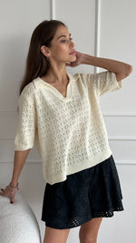 LETTY CROCHET TOP - ECRU