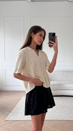 LETTY CROCHET TOP - ECRU