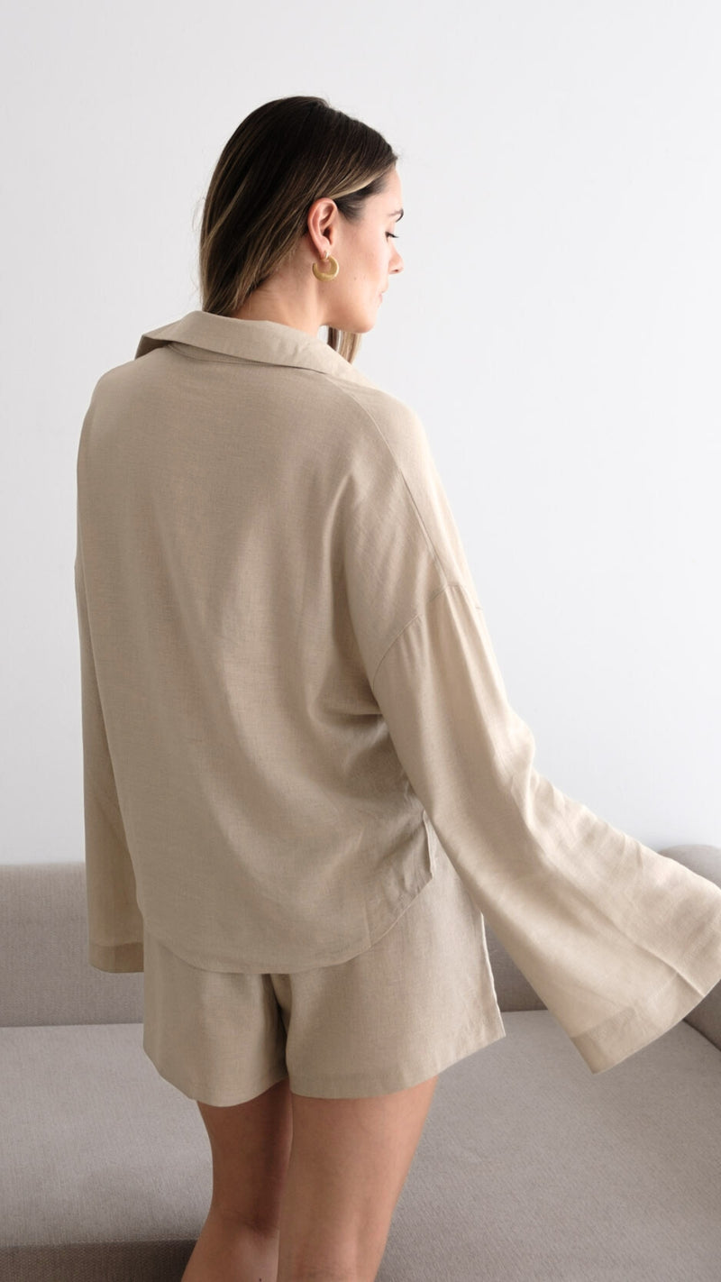 ASTRID LINEN SHIRT - SAND