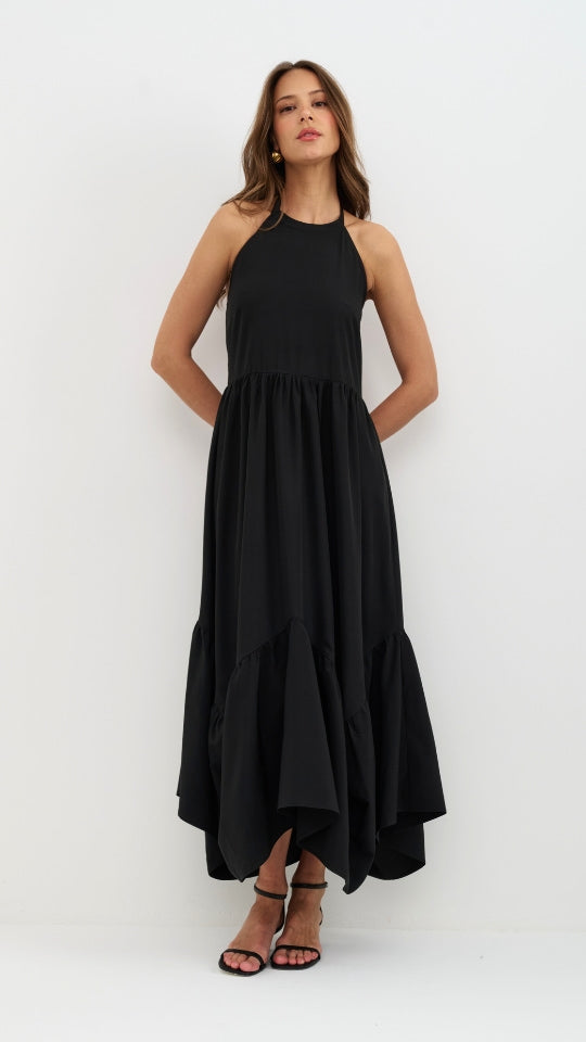 Juno Halter Neck Dress - Black