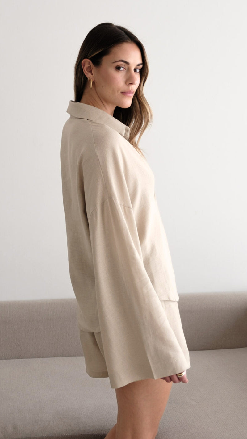 ASTRID LINEN SHIRT - SAND