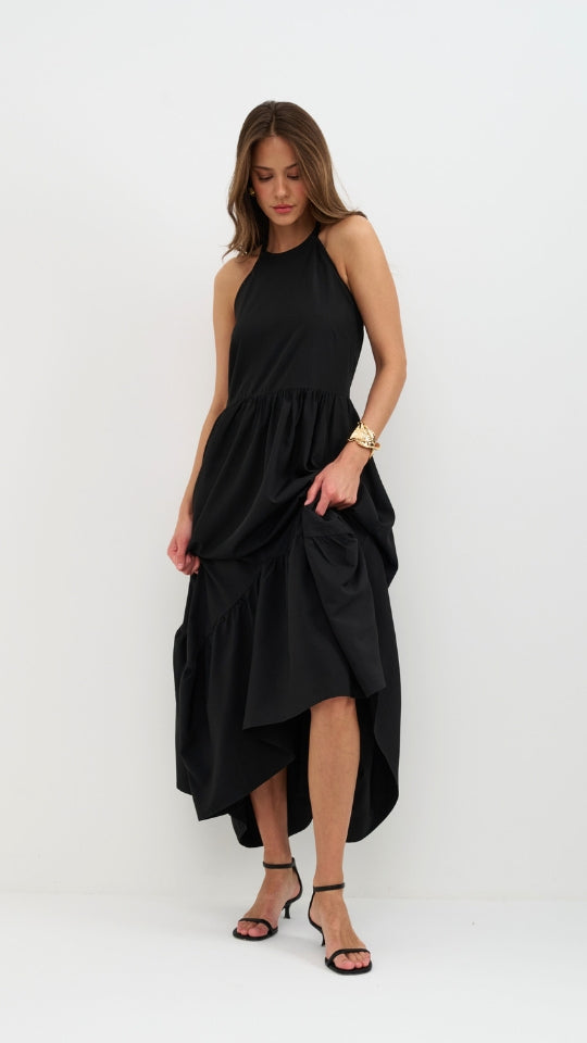 Juno Halter Neck Dress - Black