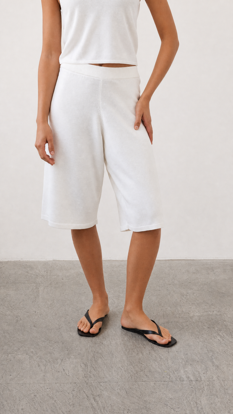 Faye Knit Bermuda - Ivory