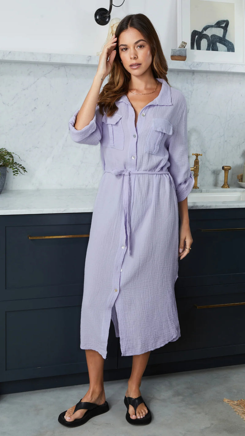 CASSIS SHIRT DRESS - LILAC