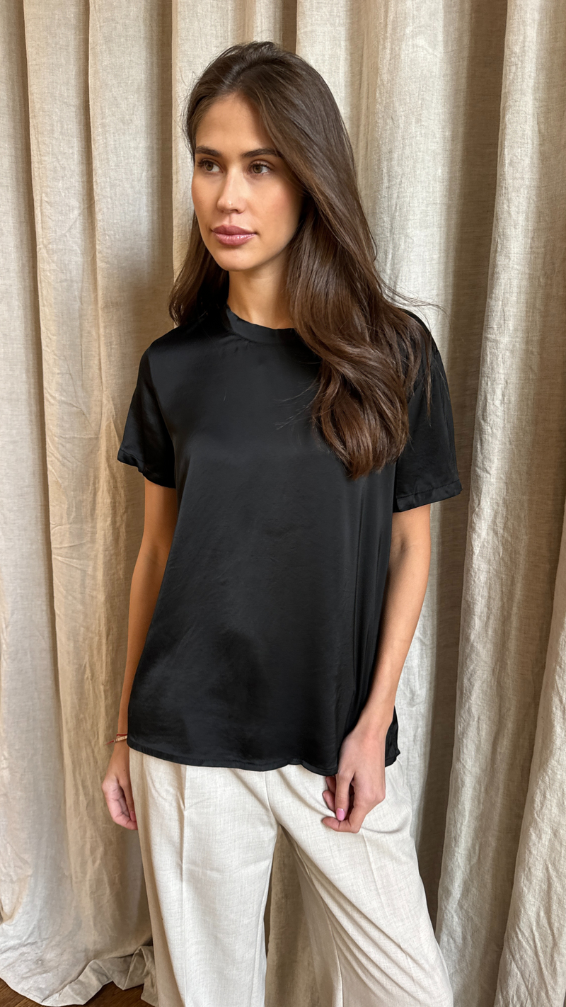Bree Satin Top - Black