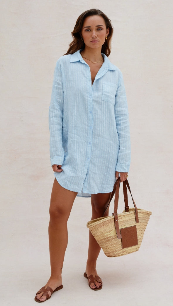 Provence Linen Shirt - Light Blue