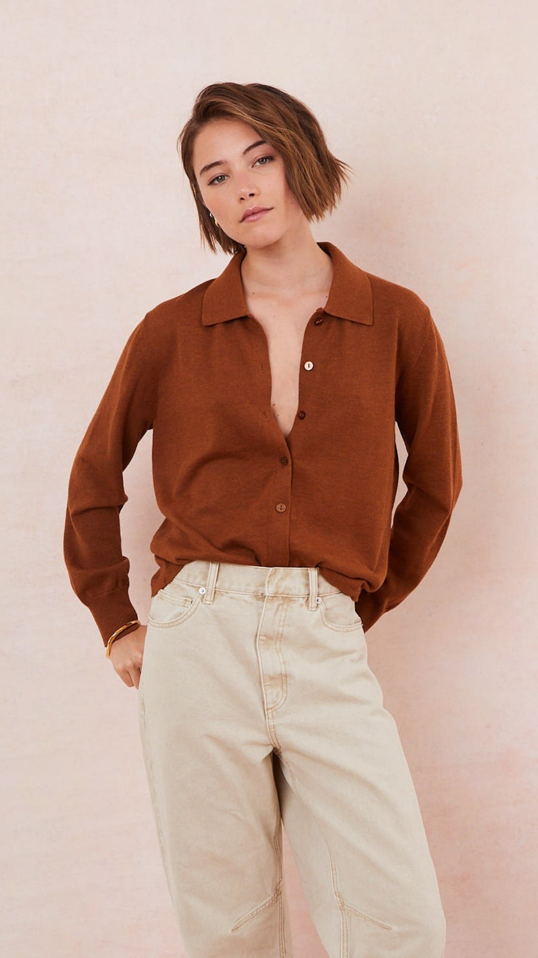 Kora Knitted Twin Set - Terracota