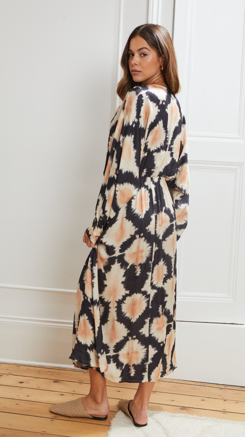 AVA DRESS - DARK INK PRINT