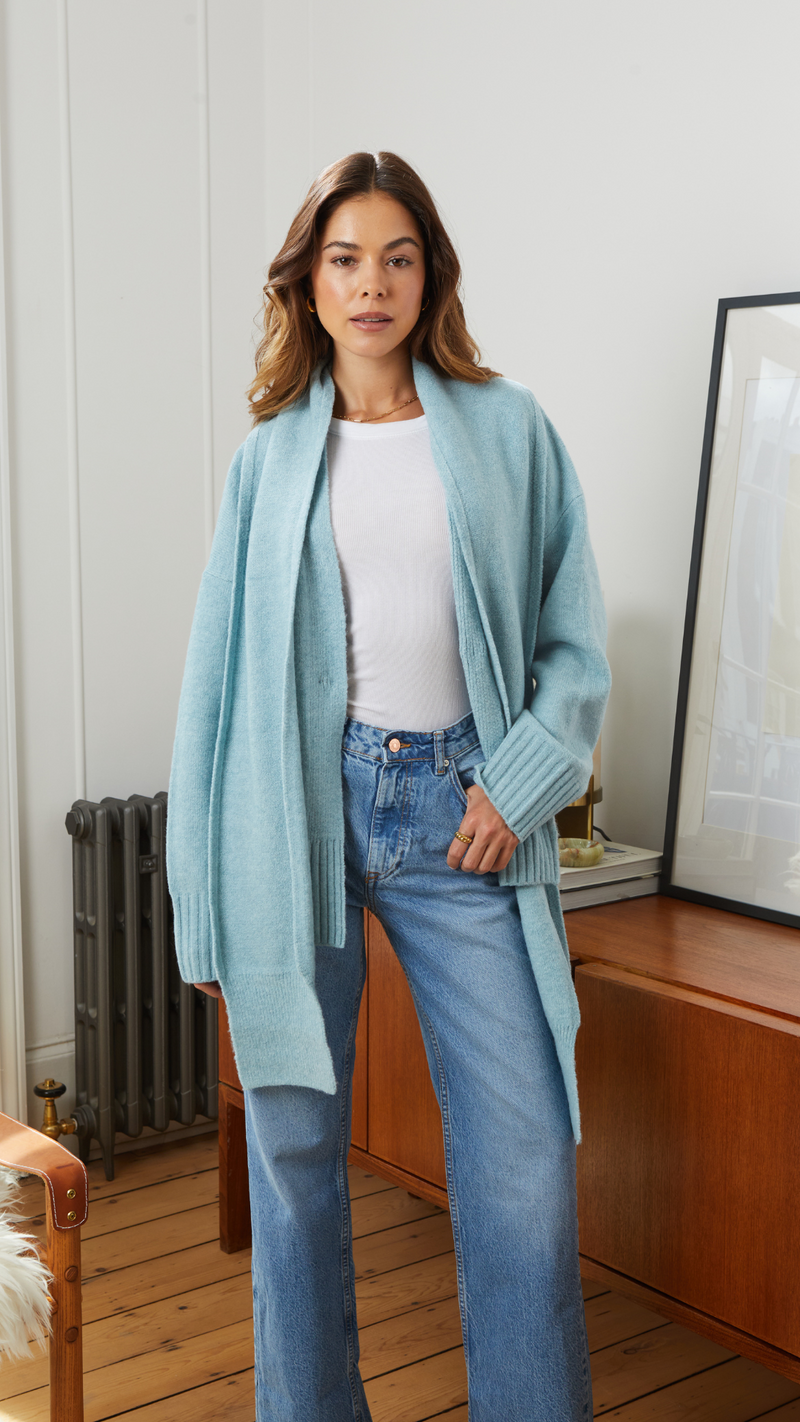 HARPER CARDIGAN - STEEL BLUE