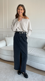 ALEXA ASYMMETRIC JUMPER - MOONBEAM