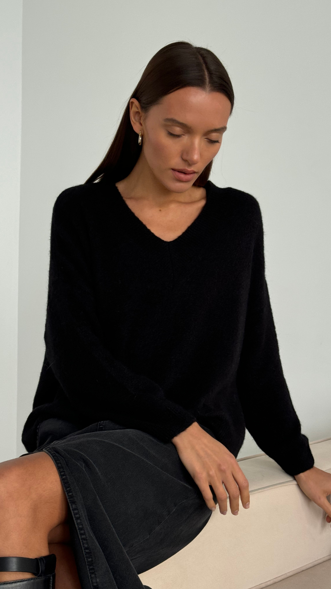 April Alpaca Sweater - Black