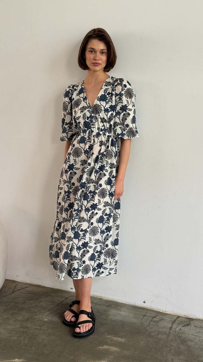 BROOKE PRINT DRESS - BLUE PRINT