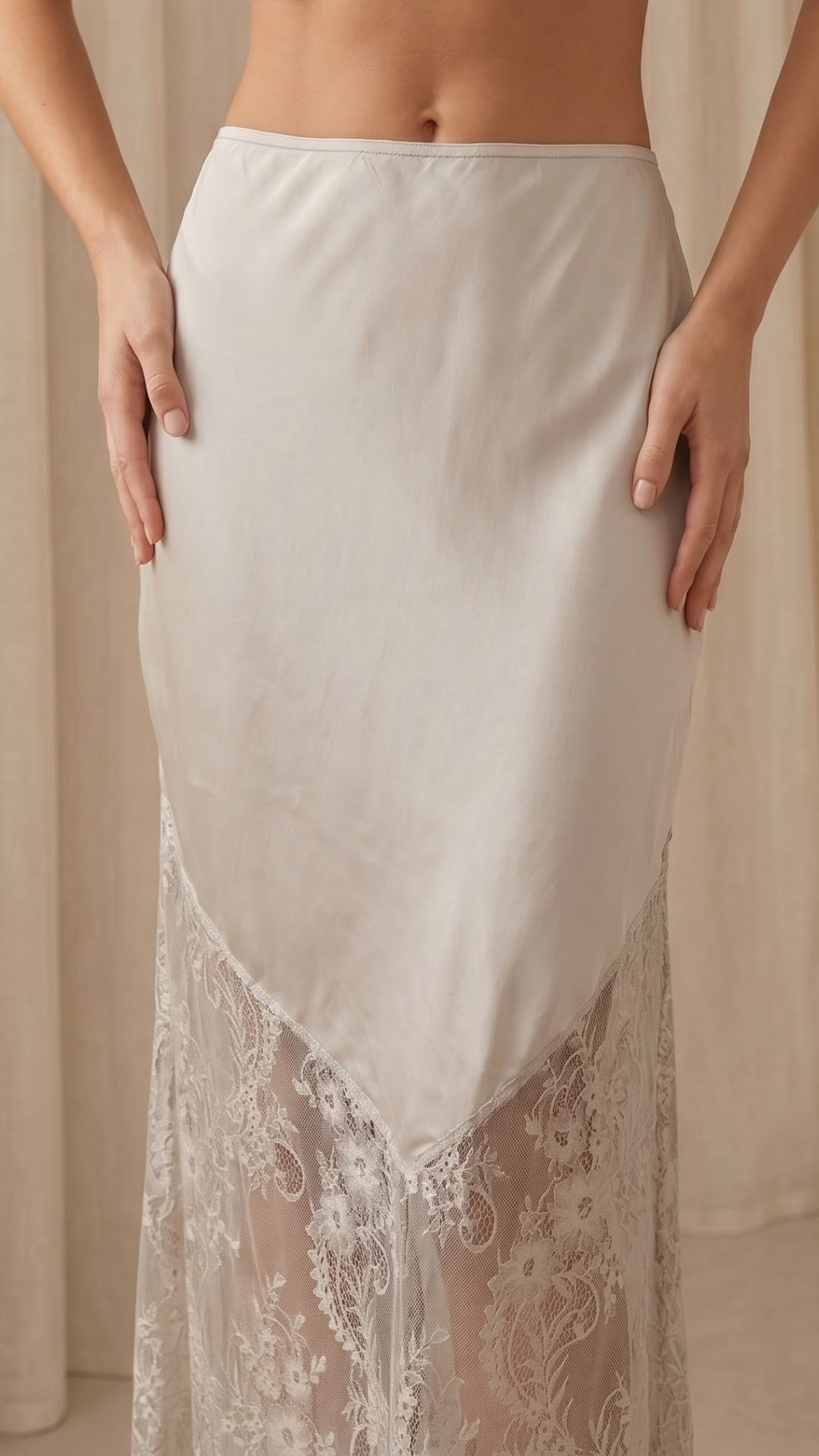 Solene Lace Skirt - Moonbeam