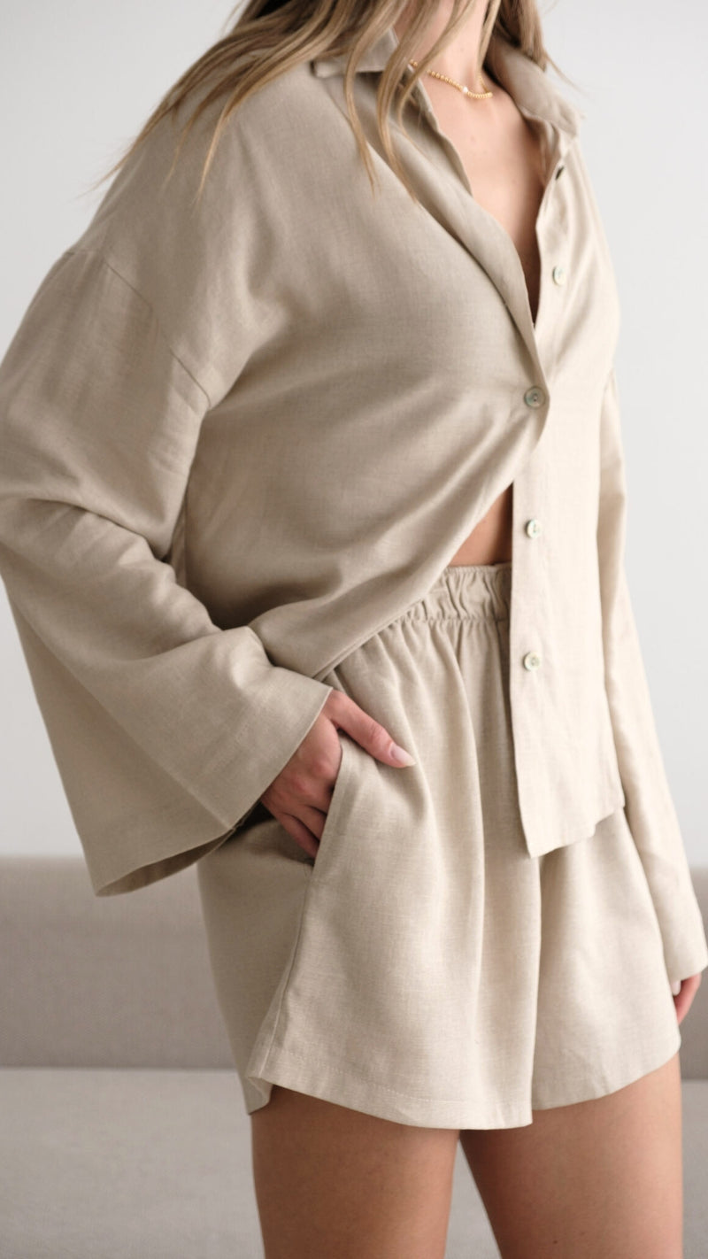 ASTRID LINEN SHIRT - SAND