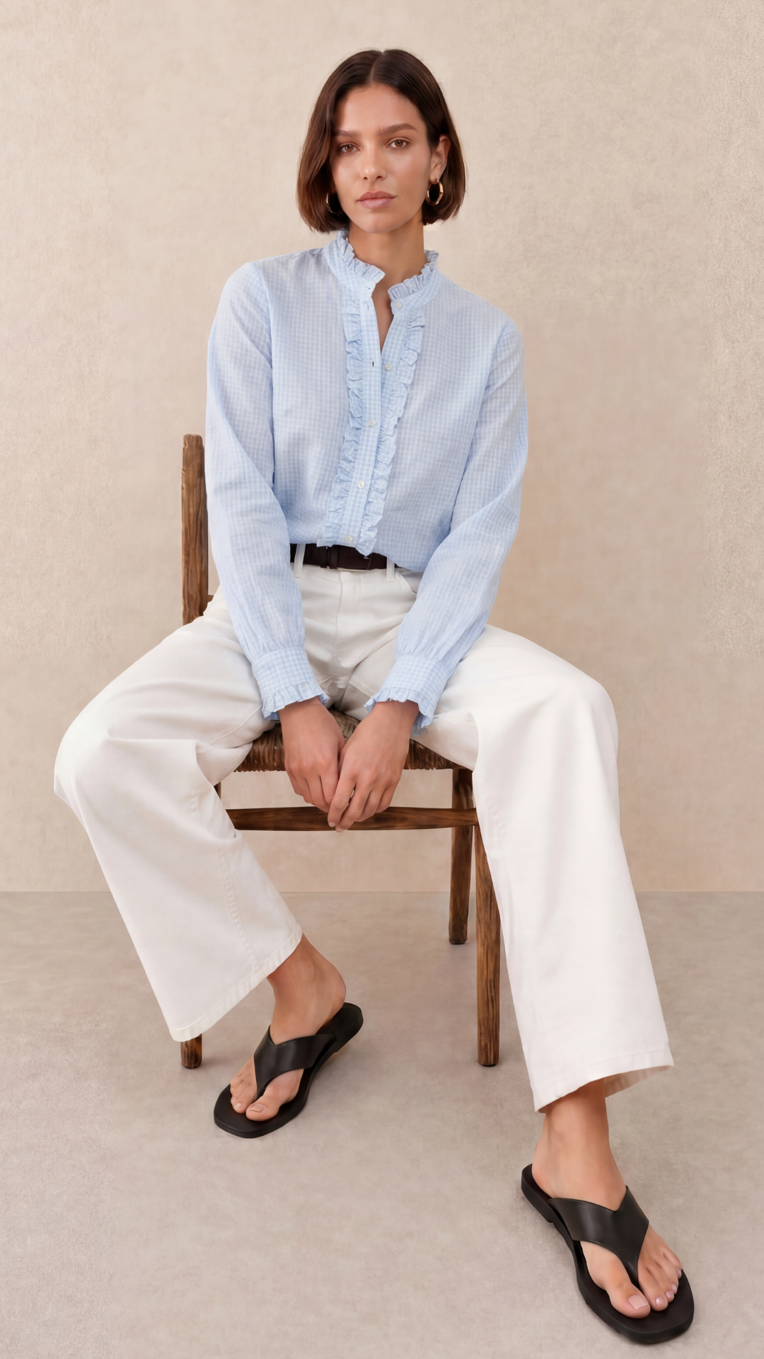 Daria Shirt - Soft Blue Check