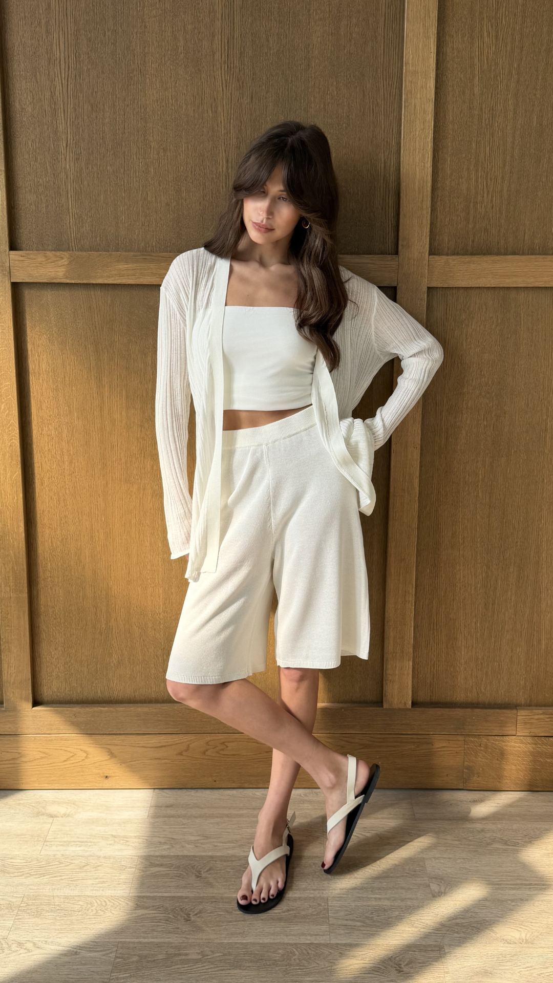 Faye Knit Bermuda - Ivory