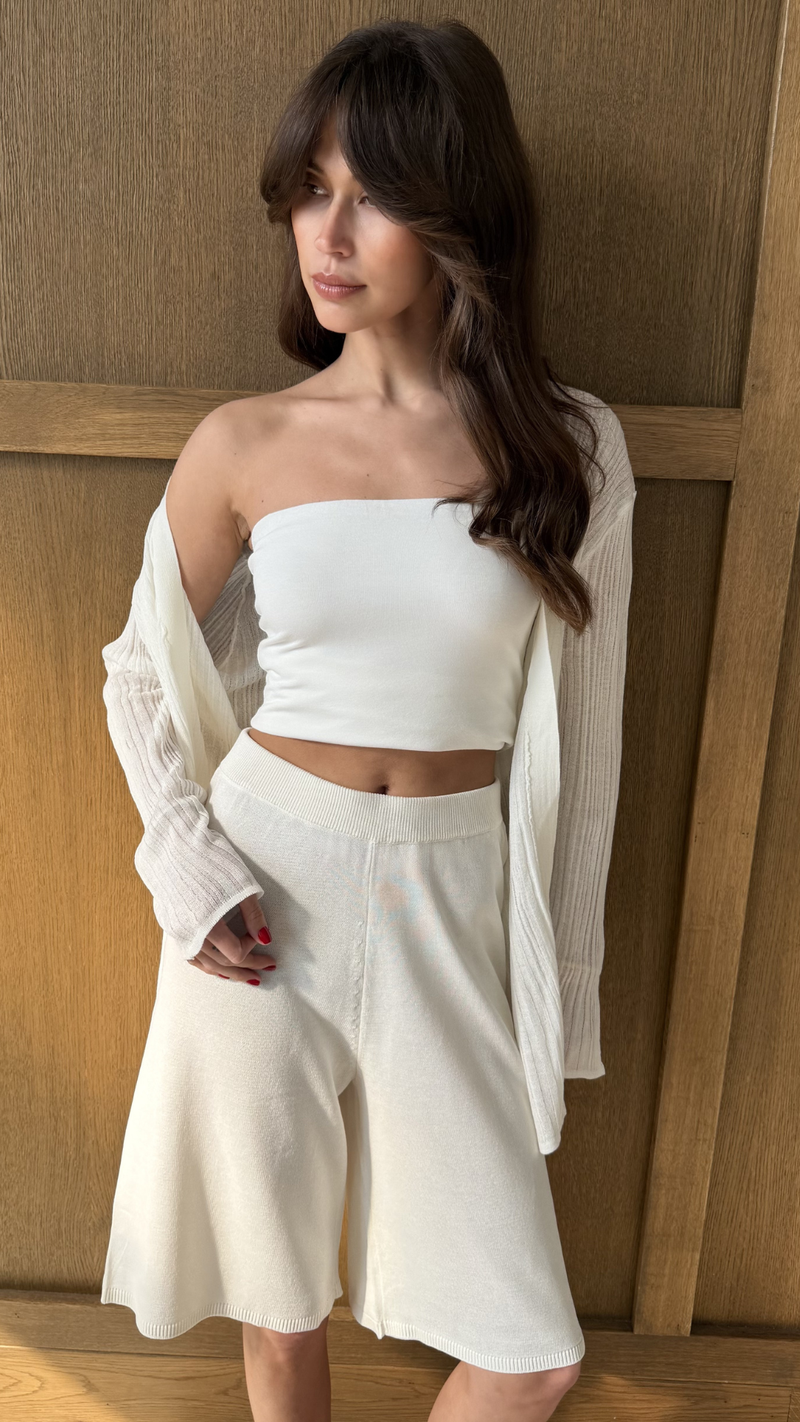Faye Knit Bermuda - Ivory