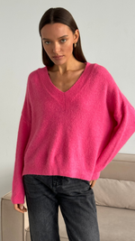 APRIL ALPACA SWEATER - CANDY PINK