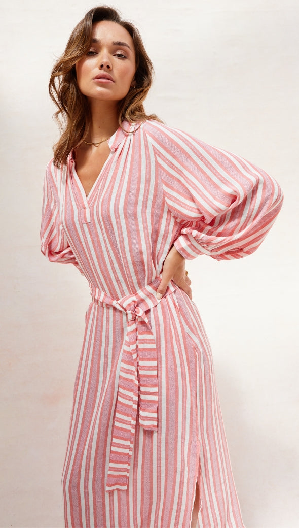 INES KAFTAN - CORAL STRIPE