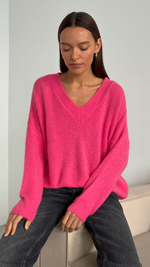 APRIL ALPACA SWEATER - CANDY PINK